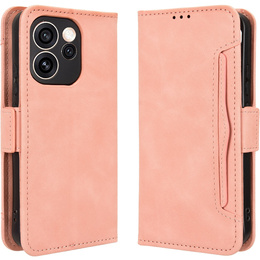 Puzdro s otváracím krytom a slotom na kartu pre Oppo Reno 15 FS, ružové