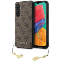 GUESS Obal na mobil pre Samsung Galaxy S23 FE, 4G Charms Collection Hardcase, hnedé