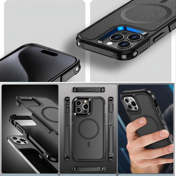Obal na mobil pre iPhone 15 Pro Max, MagForce MagSafe, čierne
