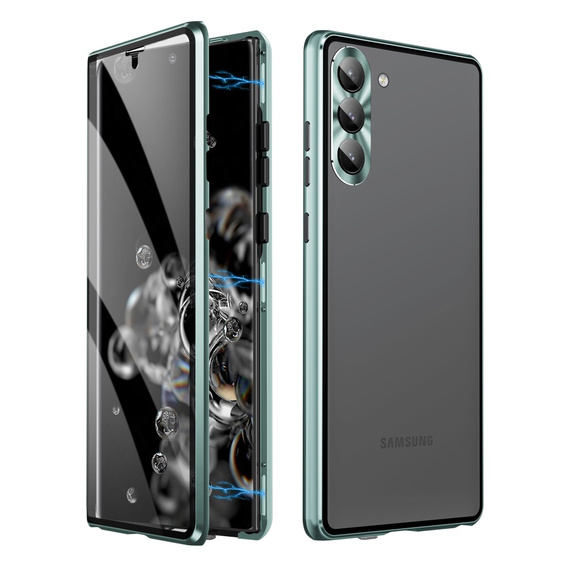 Puzdro pre Samsung Galaxy S23 Plus, Magnetic Dual Glass, zelený
