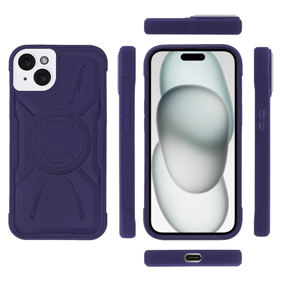 Puzdro pre iPhone 15 Plus, ERBORD Armor Mag, fialové