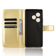 Klapkové puzdro pre Realme GT 6 / 6T, Crazy Horse Wallet, zlaté