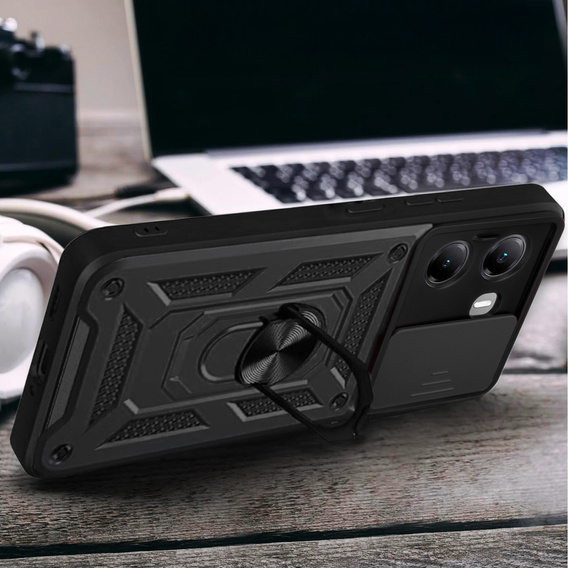 Obal na mobil pre Xiaomi Poco X7 Pro 5G, CamShield Slide, čierne