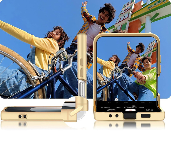 Obal na mobil pre Samsung Galaxy Z Flip7 FE / Z Flip6, Electro Ring, biele