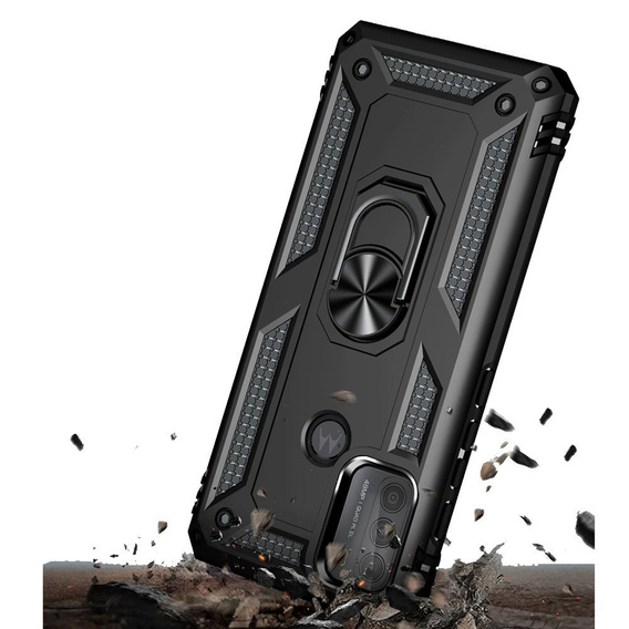 Pancierované obal na mobil pre Motorola Moto G50, Nox Case Ring, čierne