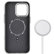 Puzdro pre iPhone 14 Pro Max, Carbon Fiber MagSafe, čierne