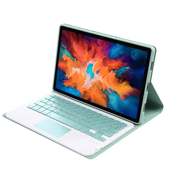 Puzdro + klávesnica Lenovo Tab P11 J606F / Tab P11 5G / P11 + Plus, TouchPad Keyboard, svetlozelené