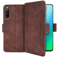 Klapkové puzdro pre Sony Xperia 10 IV, Card Slot, hnedé
