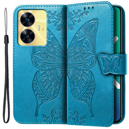 Klapkové puzdro pre Realme C55, Butterfly, modré