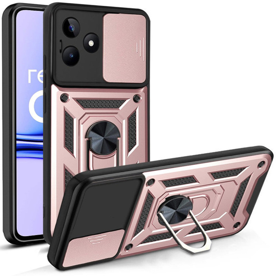 Obal na mobil pre Realme C53 4G, CamShield Slide, ružové rose gold