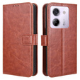 Klapkové puzdro pre Xiaomi Poco M7 Pro 5G, Crazy Horse Wallet, hnedé