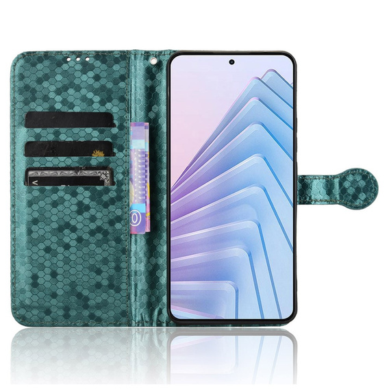 Flipové puzdro pre Xiaomi Redmi Note 14 4G, Wallet Rhombus, zelený