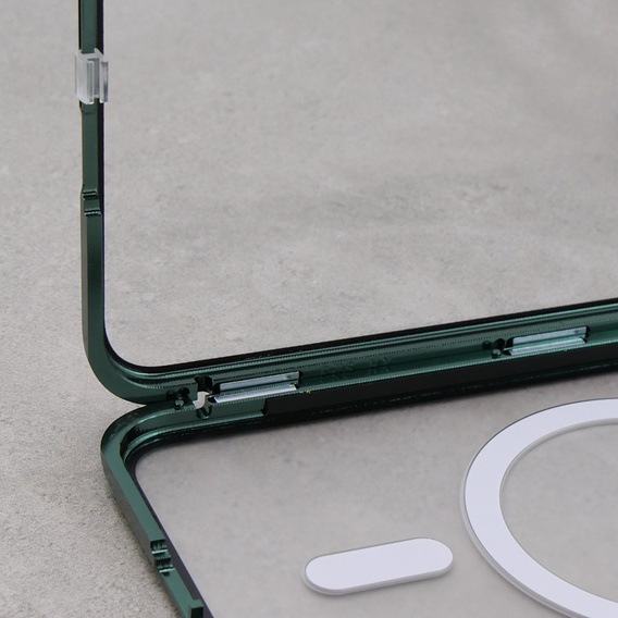 Magnetické puzdro Dual Glass MagSafe pre Samsung Galaxy S23+ Plus, zelený