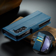 CASEME flipové puzdro pre Samsung Galaxy Z Fold6 5G, Litchi Wallet, modré