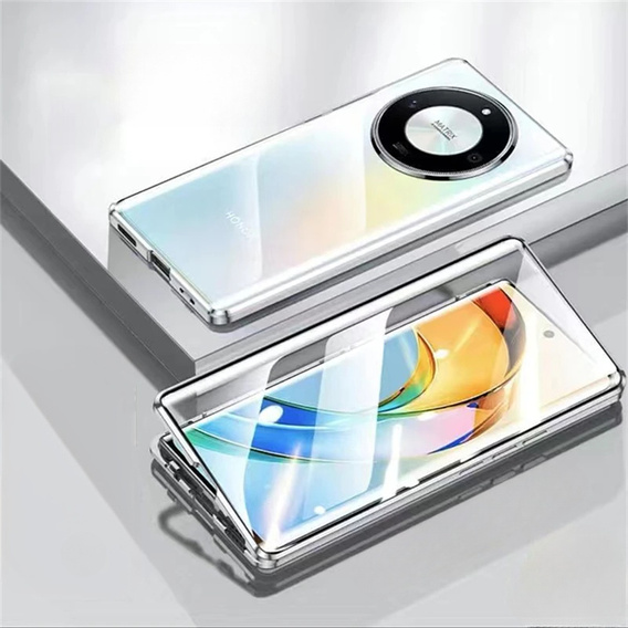 Puzdro pre Honor Magic 7 Lite, Magnetic Dual Glass, strieborné