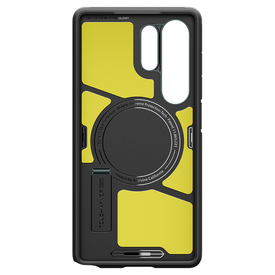 Puzdro Spigen pre Samsung Galaxy S25 Ultra, Tough Armor Mag MagSafe, zelený + tvrdené sklo 9H