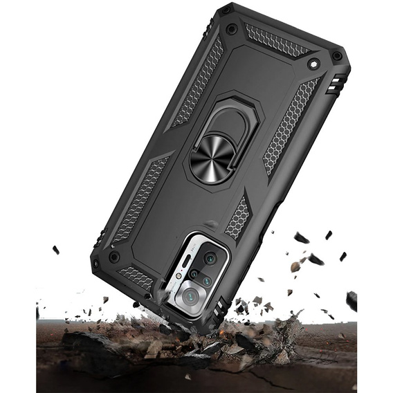 Pancierované obal na mobil pre Xiaomi Redmi Note 10 Pro, Nox Case Ring, čierne