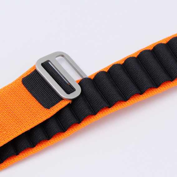 Nylonový remienok pre Apple Watch 1/2/3/4/5/6/7/8/SE/ULTRA 42/44/45/49 mm,  oranžový / čierny