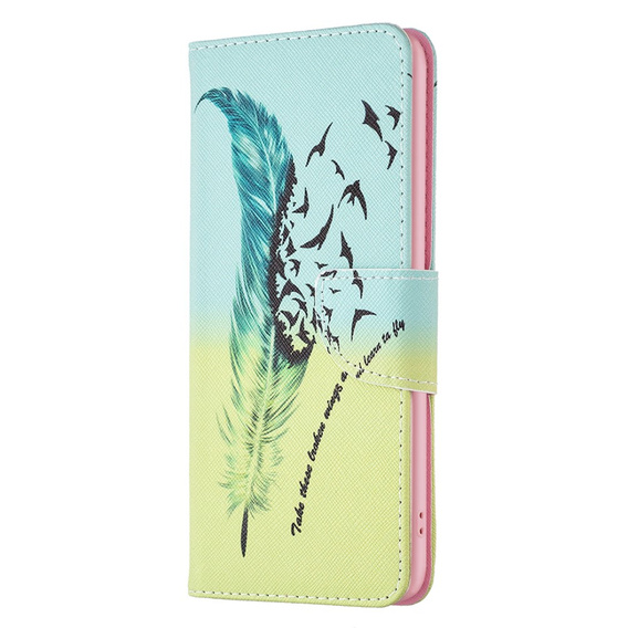 Klapkové puzdro pre Motorola Moto G53 5G / G23 / G13, Wallet, feather, modré