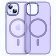 Puzdro pre iPhone 14, pre MagSafe, ERBORD Matt Case, fialový + sklo na displej