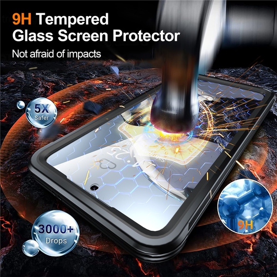 Puzdro pre Samsung Galaxy S25 FE, Shockproof, so sklom, pre MagSafe, čierne