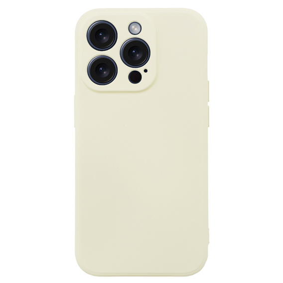 Obal na mobil pre iPhone 15 Pro, Silicone Lite, krémové