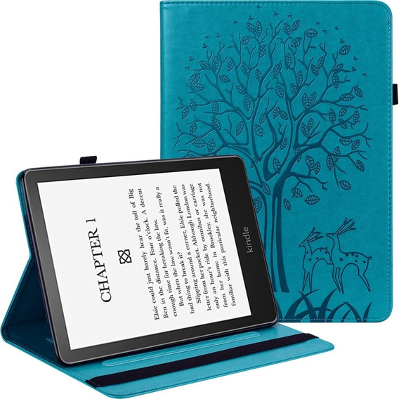 Puzdro s chlopňou pre Amazon Kindle Paperwhite 5 (2021), tree, modré