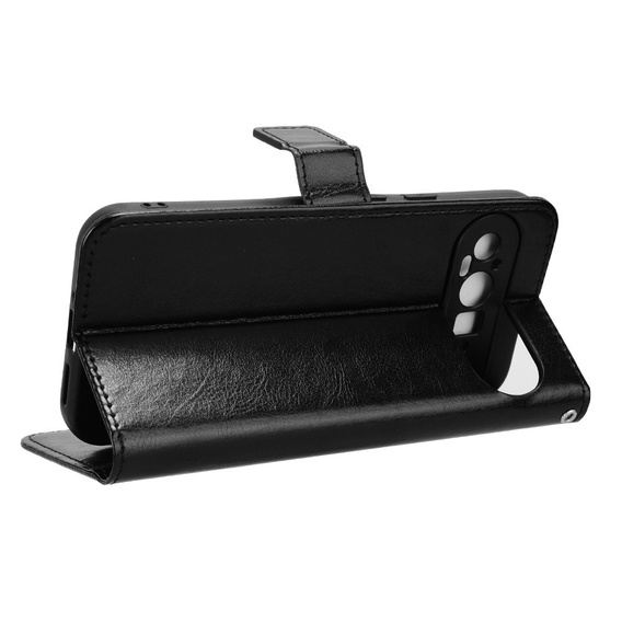 Klapkové puzdro pre Google Pixel 9 / Google Pixel 9 Pro, Crazy Horse Wallet, čierne