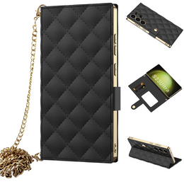 Flipové puzdro pre Samsung Galaxy S23 Ultra, GKK Mirror Wallet, čierne