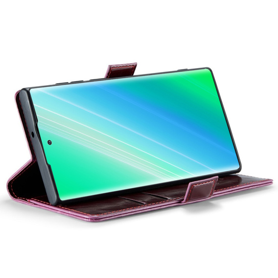 Klapkové puzdro pre Samsung Galaxy S23 Ultra, ERBORD Waxy Wallet, červené
