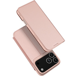 Puzdro Dux Ducis pre iPhone 17 Pro, Skin Pro, s chlopňou, s otvorom na kartu, ružové