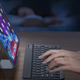 Puzdro + klávesnica Apple iPad Pro 11" 5 gen. 2024, Leather Pen Slot TouchPad, čierne