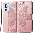 Klapkové puzdro pre Samsung Galaxy M23 5G / M13, Butterfly, ružové rose gold