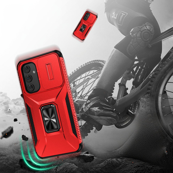 Pancierované puzdro pre Samsung Galaxy A54 5G, pancierovaný Slide Ring, červené