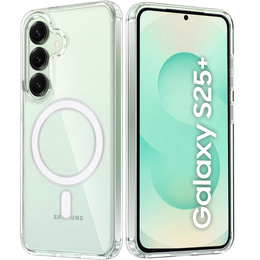 Puzdro pre Samsung Galaxy S25+ Plus, Fusion Hybrid, pre MagSafe, priehľadné + sklo na displej