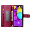 Klapkové puzdro pre iPhone 16 Plus, Wallet Zipper Pocket, červené
