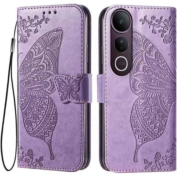 Klapkové puzdro pre Vivo V50 Lite 4G / 5G, Butterfly, fialové