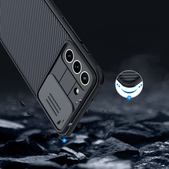 Puzdro pre Samsung Galaxy S21 FE, pancierované Nillkin, CamShield Pro, čierne