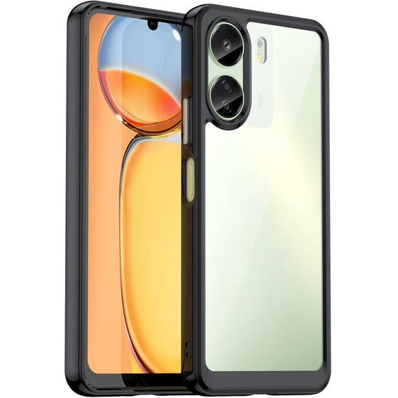 Obal na mobil pre Xiaomi Redmi 13C / Poco C65, Fusion Hybrid, transparentné / čierne
