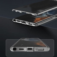 Magnetické puzdro Dual Glass MagSafe pre Samsung Galaxy S24 Ultra, strieborné