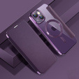 Klapkové puzdro pre iPhone 15, RFID Wallet MagSafe CamShield, fialové