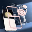 Puzdro pre Samsung Galaxy Z Flip7 FE / Z Flip6, Corners Dropproof, pre MagSafe, transparentné / ružové