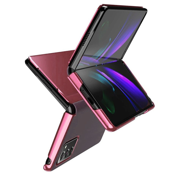 Obal na mobil pre Samsung Galaxy Z Fold 2 5G, Clear View, ružové rose gold