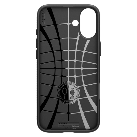 Puzdro Spigen pre iPhone 16 Plus, Liquid Air, čierne + tvrdené sklo 9H