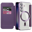 Klapkové puzdro pre Samsung Galaxy S24+ Plus, RFID Wallet MagSafe CamShield, fialové