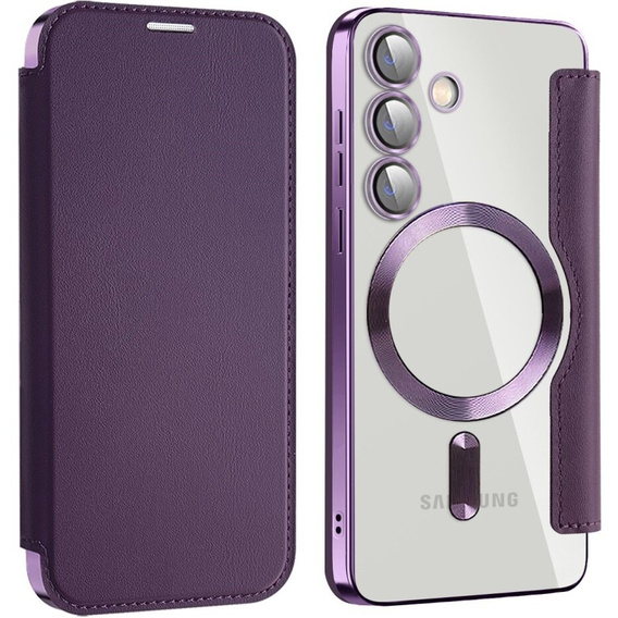 Klapkové puzdro pre Samsung Galaxy S24+ Plus, RFID Wallet MagSafe CamShield, fialové