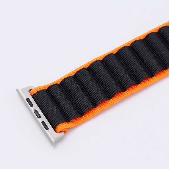 Nylonový remienok pre Apple Watch 1/2/3/4/5/6/7/8/SE/ULTRA 42/44/45/49 mm,  oranžový / čierny