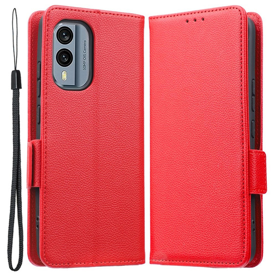 Klapkové puzdro pre Nokia X30 5G, Wallet Litchi Magnet Case, červené