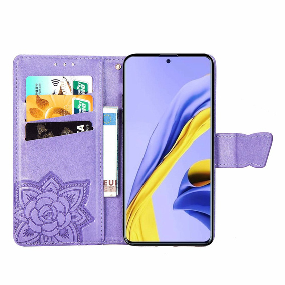 Klapkové puzdro pre Samsung Galaxy A51 4G, Butterfly, fialové