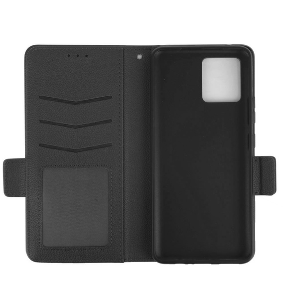 Klapkové puzdro pre Motorola Moto G72, Wallet Litchi Magnet, čierne